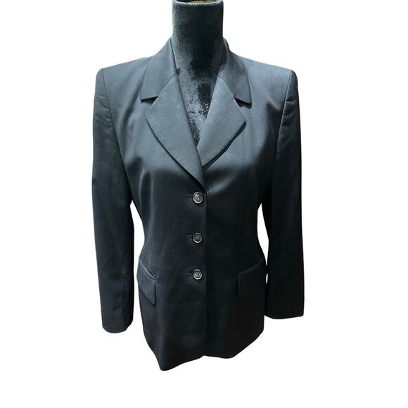 Escada Blazer by Margaretha Ley 3 Button Wool Classic Timeless Capsule Black  36 - Picture 1 of 11